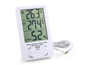 TA298 4.4 Inch LCD Indoor and Outdoor Thermometer with Hygrometer White