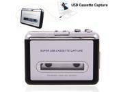 Portable Super USB Cassette Capture Convert Tapes to CD MP3 Black with Silver