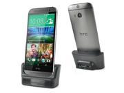 Glossy Charging Dock OTG Function with Micro USB Cable for HTC One M8 Black