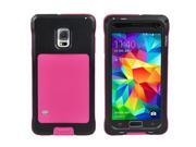 PEPKOO Silicone and Alumimum Hybrid Case with Gorilla Glass for Samsung Galaxy S5 G900 Black