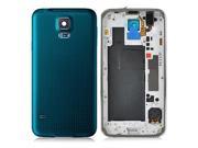 Back Cover Housing with Middle Frame for Samsung Galaxy S5 G900 Silver Blue