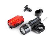 Durable 5 LED Bike Head Flash Light Torch and Bicycle Rear Tail Warning Lamp Black with Red