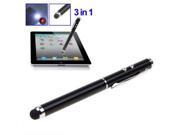 3 in 1 Touchscreen Stylus Red Laser Pointer LED Flashlight for iPad Mini iPad 2 iPad 3 iPhone 5 4 4S 3GS iPod Touch and All Mobile Phone and C