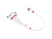 4 in 1 USB to 30 Pin 8 Pin Micro USB Mini USB Data Sync Charger Noodle Cable for iPhone 6 6 Plus 5 5S 4 4S Samsung HTC etc 32 cm Length