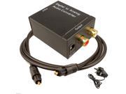 Optical Digital Coaxial Toslink To Analog Audio RCA L R Adapter Converter Cable