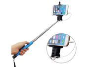 Fresh Self timer Cable Take Pole Monopod for ISO and Android Phones Blue 5 pcs