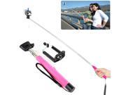 Fresh Self timer Cable Take Pole Monopod for ISO and Android Phones Magenta 5 pcs