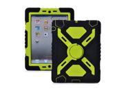 Pepkoo Spider Style 2 in 1 Hybrid Plastic and Silicone Stand Defender Case with a Screen Film for iPad 2 3 4 Black Green
