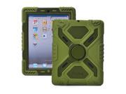 Pepkoo Spider Style 2 in 1 Hybrid Plastic and Silicone Stand Defender Case with a Screen Film for iPad 2 3 4 Green