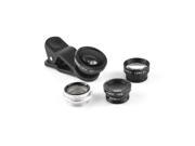 5 IN 1 Fish Eye Wide Angle Macro 2 x Barlow Polarizer for Mobile Phones Tablet Black