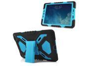 2 In 1 Pepkoo Spider Pattern Silicone and Plastic Hybrid Case with a Stand Holder for iPad Air 2 iPad 6 Black Blue