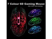 Cool Design 7 Colors LED Game Mice Adjustable 2400DPI 6 Buttons Optical USB Wired Gaming Mouse For PC Laptop Computer