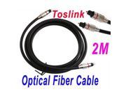 2M 6.5FT Digital Audio Optical Fiber Cable Toslink Cable Cord Male to Male