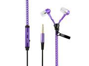 2015 NEW Stereo Bass Headset In Ear 3.5mm Jack Zipper Earphone with Mic Length 1.2m For iphone 6 6plus 5s 5c 5 LG HTC SONY Samsung Purple