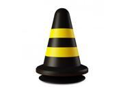 Portable Silicone Barricades Cone with Suction Cup Phone Holder Yellow Black