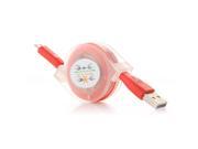 1m Micro Retractable Data Sync Adapter Charger USB Cable for Samsung HTC XIAOMI Red 10 pcs