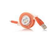 1m Micro Retractable Data Sync Adapter Charger USB Cable for Samsung HTC XIAOMI Orange 10pcs