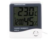 HTC 2 Digital Indoor Outdoor Thermo hygrometer Temperature Humidity Meter Tester with Time Clock