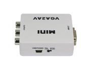Full 1080P Mini Portable VGA to CVBS Audio Video Audio Converter Adapter