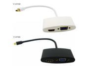 Hot selling 1080p Mini Display Port Thunderbolt Port to VGA HDMI Male to Female 2 in 1 Converter Adapter