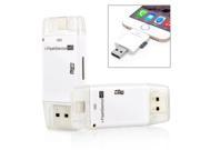 Micro SD TF Memory Card Reader USB i Flash Drive For iPad Air iPhone 5 5S 6 Plus White