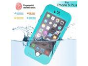 Redpepper Water Dirt Shock Proof Waterproof Finger Function ID Touch Back Cover Case with Stand for iPhone 6 Plus Light Blue