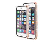 LOVE MEI 24K Gilt Border Czech Chaton and Leather Cover Case for iPhone 6 4.7 Rose Gold