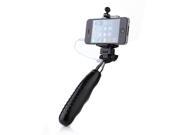 Portable Extendable Handheld Wired Monopod Selfie Stick with Built in Shutter Black