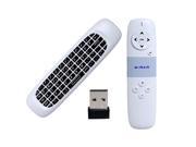 WS 505 2.4G Mini Wireless OWERTY Keyboard Laser Pointer Pen Air Mouse Remote Control White
