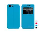 Simple Style Faux Leather Flip Case with Screen Display Window for DOOGEE X5 Blue