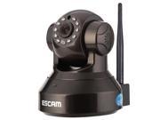 ESCAM Pearl QF100 720P 1.0 MP WIFI Pan Tilt H.264 ONVIF 3.6mm IR Dome Camera Support TF Card Black