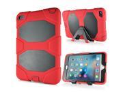 New Fashion Robot Silicone And Plastic Stand Defender Case With Touch Screen Film For iPad Mini 4 Red