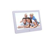 10 inch HD TFT LCD 1024 * 600 Digital Photo Frame Alarm Clock MP3 MP4 Movie Player with Remote Desktop White