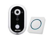 Escam Doorbell IP Camera QF600 HD 720P 1MP Indoor SESCAM QF600 Smart Wireless Doorbell IP IR HD Camera Silver