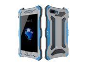 R JUST Waterproof Shockproof Metal Aluminum Gorilla Glass Case For Apple iPhone 7 Plus Blue