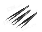 WEITUS Stainless Steel Precision Straight Angled Tweezers Black