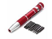 WEITUS 633 9 in 1 Portable Screwdriver Tool Set Red Silver