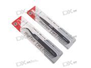 WEITUS Stainless Steel Straight and Angled Tweezes 2PCS Set