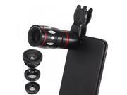 10x Zoom Telescope Fish Eye Wide angle Macro Lens for Mobile CAM