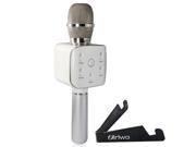 TuXun Teana2 Wireless Karaoke Player Condenser Microphone Handheld Portable with Mic Dual Speakers Singing Record for Smart Phones Computer Silver
