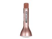 K188 Karaoke Player Wireless Bluetooth Condenser Microphone LED Light TF Card 3.5mm AUX IN with Mic Speaker KTV Singing Record for Smart Phones Computers Pink