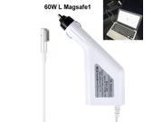 60W Magsafe1 L Connect Car Charger Power Supply Cord Plug For MacBook With Extra USB Slot To Charge iPad iPhone Cell Phones White
