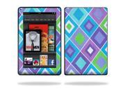 Mightyskins Protective Vinyl Skin Decal Cover for Amazon Kindle Fire 7 inch Tablet wrap sticker skins Pastel Argyle