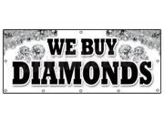 48 x120 WE BUY DIAMONDS BANNER SIGN jewelry appraisal watches stones ring gems