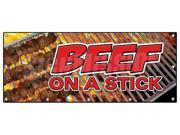 48 x120 BEEF ON A STICK BANNER SIGN food steak beef grill bbq meat restaurant
