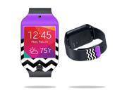 Mightyskins Protective Vinyl Skin Decal Cover for Samsung Galaxy Gear 2 Neo Smart Watch wrap sticker skins Purple Chevron