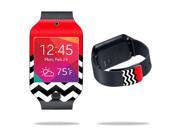 Mightyskins Protective Vinyl Skin Decal Cover for Samsung Galaxy Gear 2 Neo Smart Watch wrap sticker skins Red Chevron