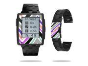 MightySkins Protective Vinyl Skin Decal Cover for Pebble Steel Smart Watch Sticker Skins Colorful Chevron