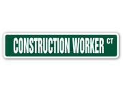 CONSTRUCTION WORKER Street Sign carpentry craftsman wood gift timber lumber