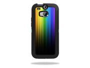 Mightyskins Protective Skin Decal Cover for OtterBox Defender HTC One M8 Case wrap sticker skins Rainbow Streaks